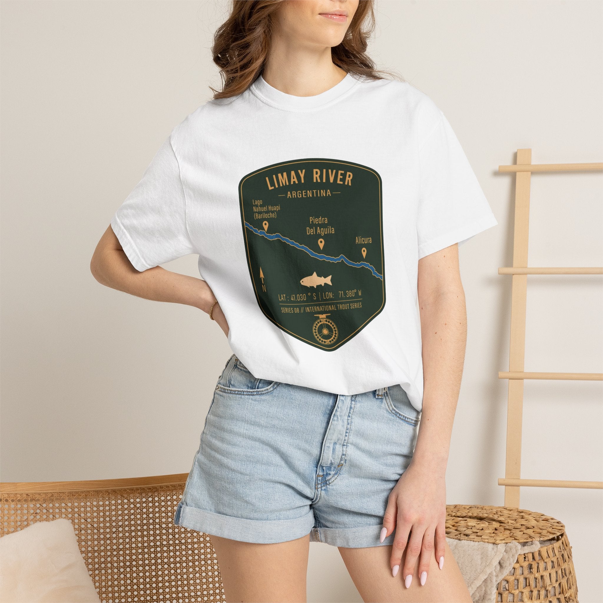 Global Series - Limay River Argentina Fishing Map | Rugged Cotton Trout Tee