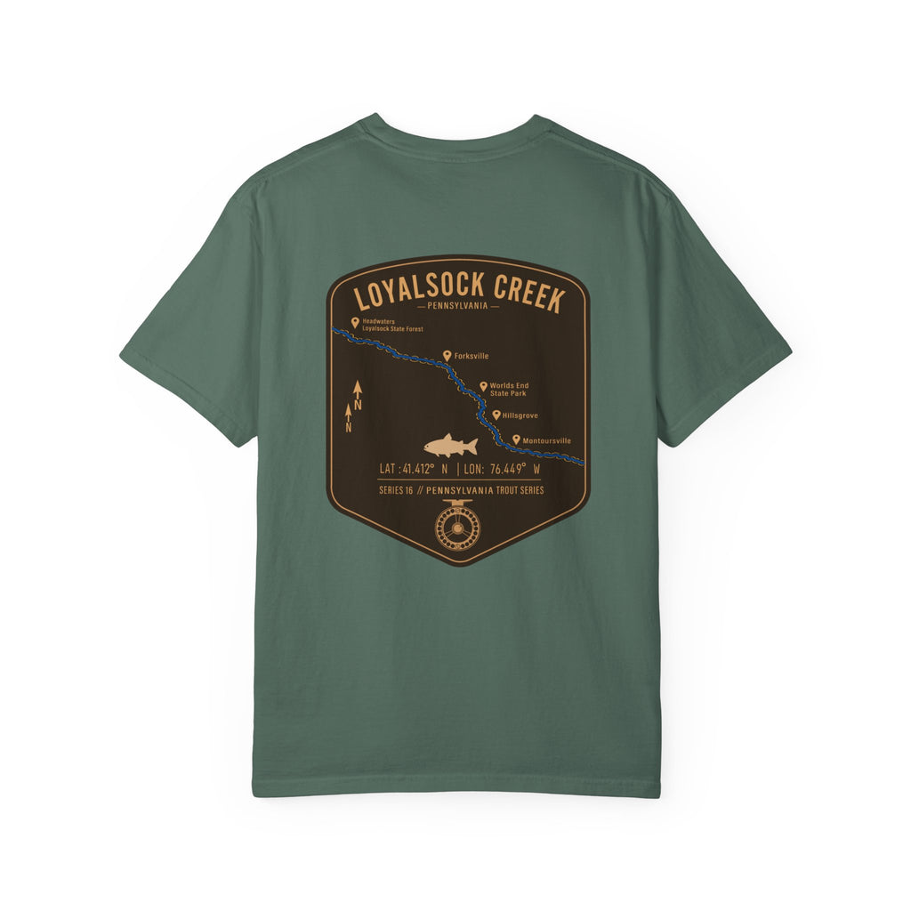 Loyalsock Creek Pennsylvania Fly Fishing T-Shirt - Vintage Trout Series Map Tee for Anglers and Outdoorsmen