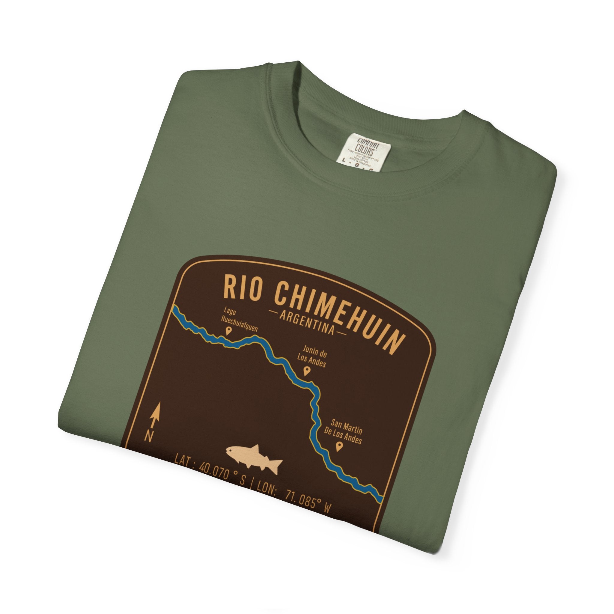 Global Series - Chimehuin River Argentina Fishing Map | Rugged Cotton Trout Tee