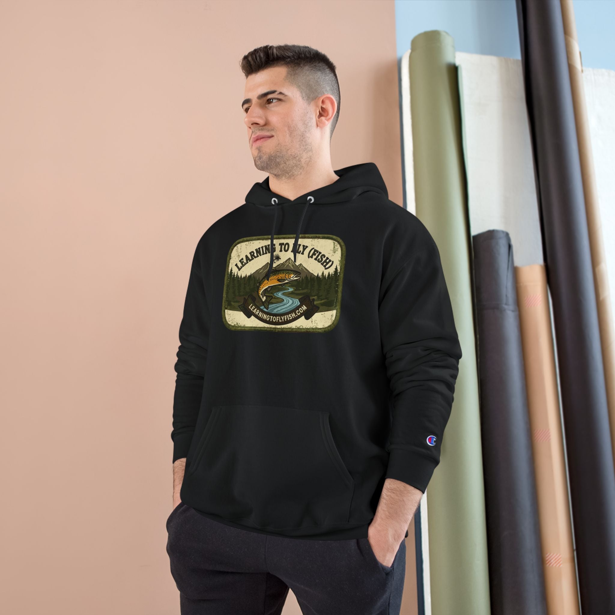 Learning to Fly (Fish) Patch Graphic Hoodie | Outdoor Adventure