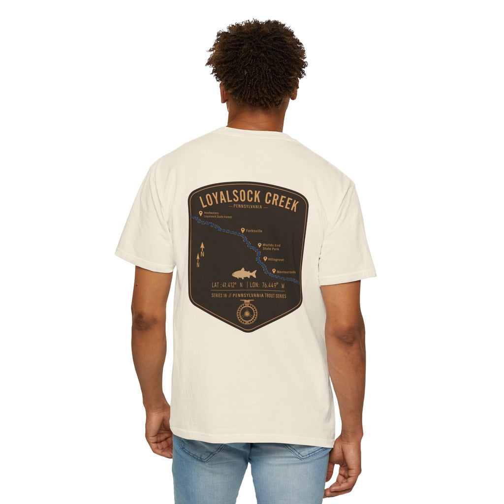 Loyalsock Creek Pennsylvania Fly Fishing T-Shirt - Vintage Trout Series Map Tee for Anglers and Outdoorsmen