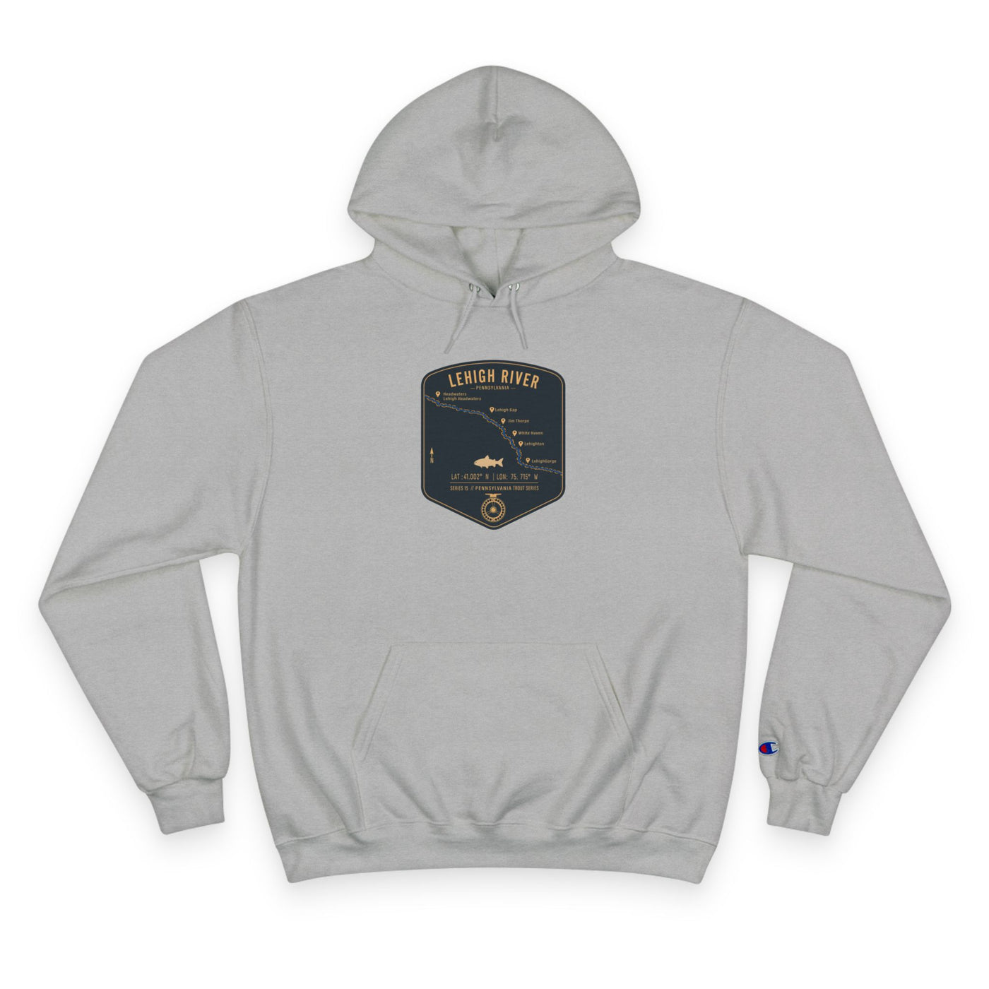 Lehigh River PA Patch Graphic Hoodie | Outdoor Adventure