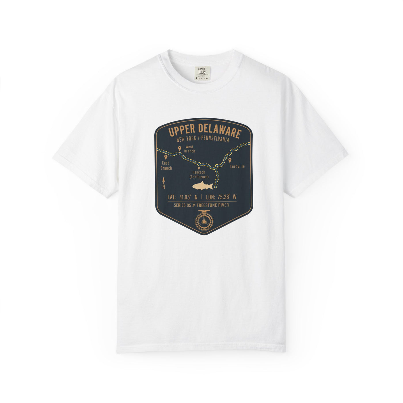 Upper Delaware Fishing Map | Rugged Cotton Trout Tee