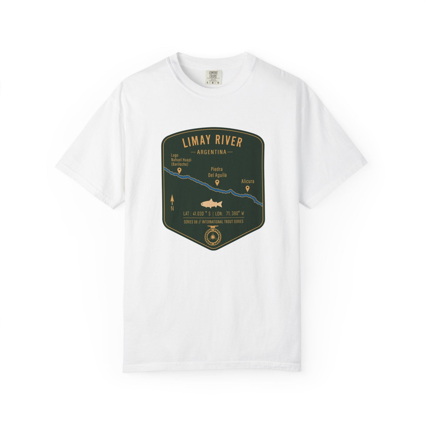 Global Series - Limay River Argentina Fishing Map | Rugged Cotton Trout Tee