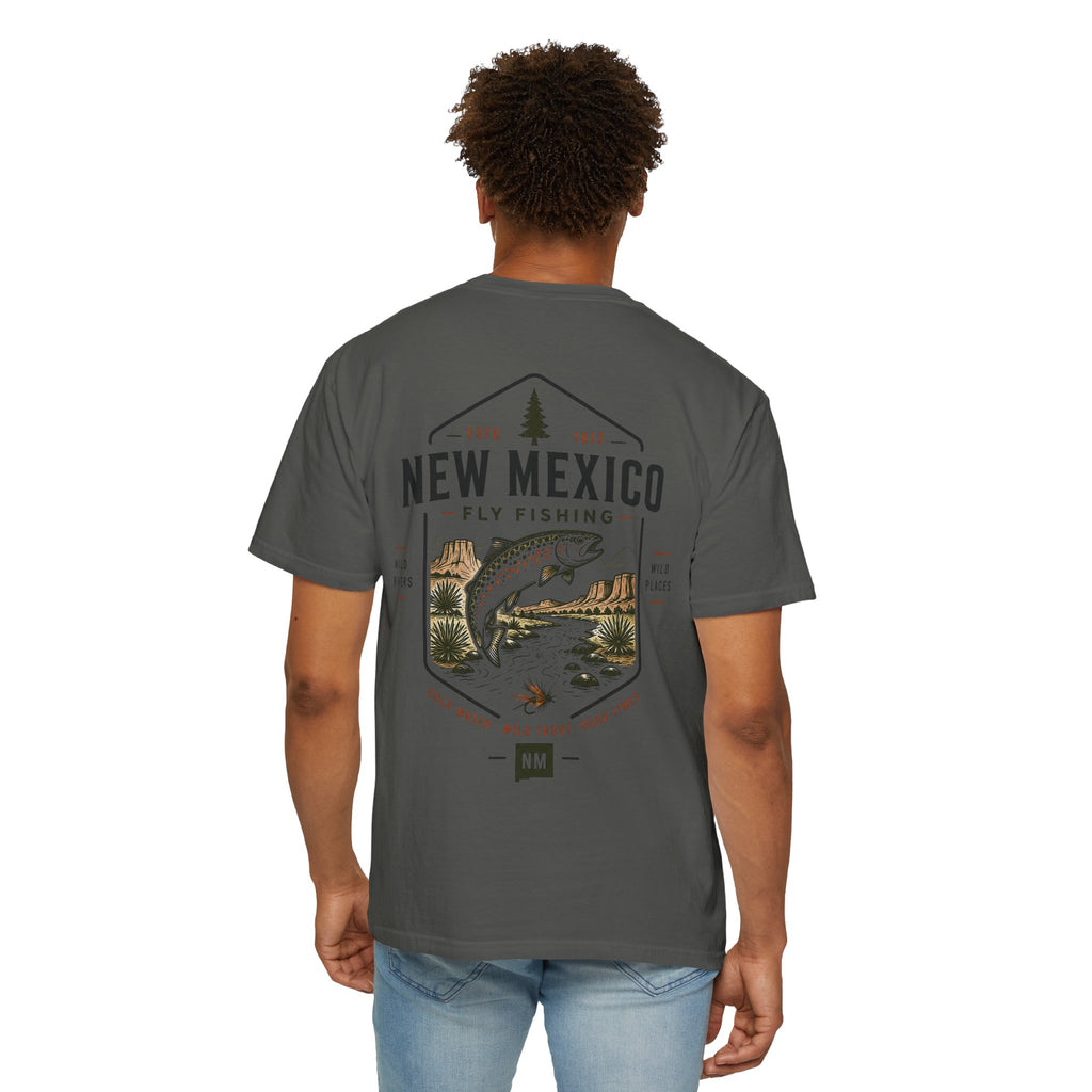 New Mexico - State Fly Fishing Badge — Rugged Cotton Tee