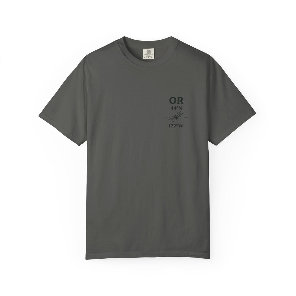 Oregon - State Fly Fishing Badge — Rugged Cotton Tee