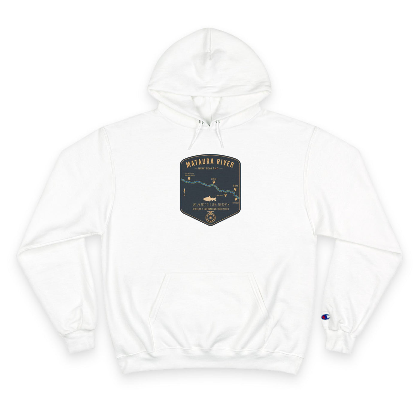 Global Series - Mataura River New Zealand Patch Graphic Hoodie | Outdoor Adventure