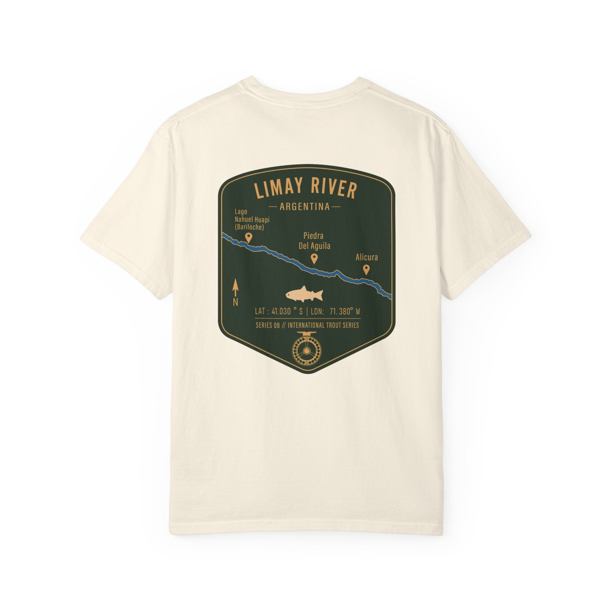 Limay River Argentina Fly Fishing T-Shirt - Patagonia Trout Series Vintage Graphic Tee - Premium Gift for Anglers and Adventure Travelers