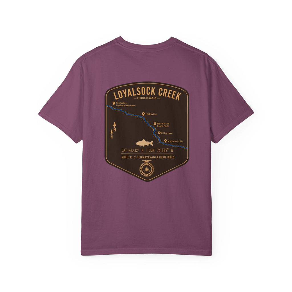 Loyalsock Creek Pennsylvania Fly Fishing T-Shirt - Vintage Trout Series Map Tee for Anglers and Outdoorsmen