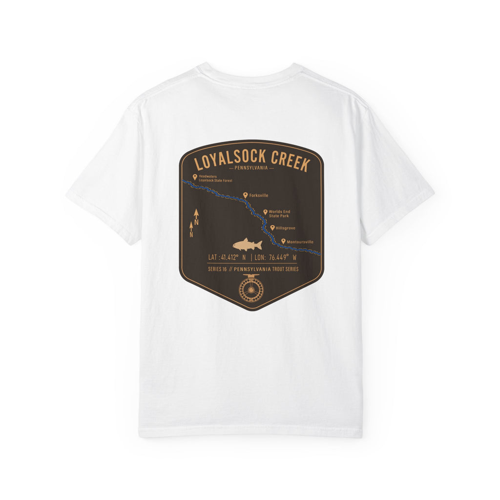 Loyalsock Creek Pennsylvania Fly Fishing T-Shirt - Vintage Trout Series Map Tee for Anglers and Outdoorsmen