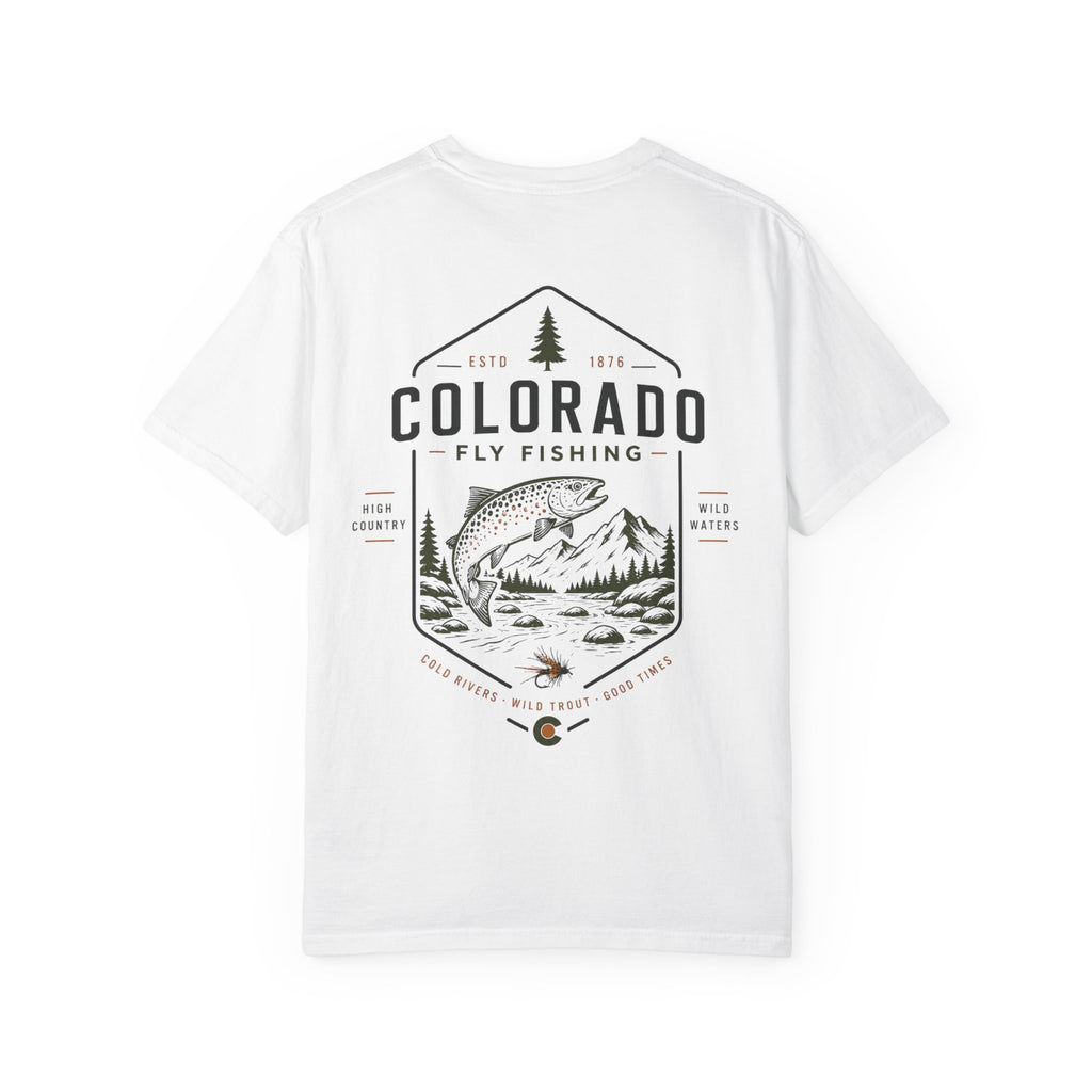 Colorado - State Fly Fishing Badge — Rugged Cotton Tee