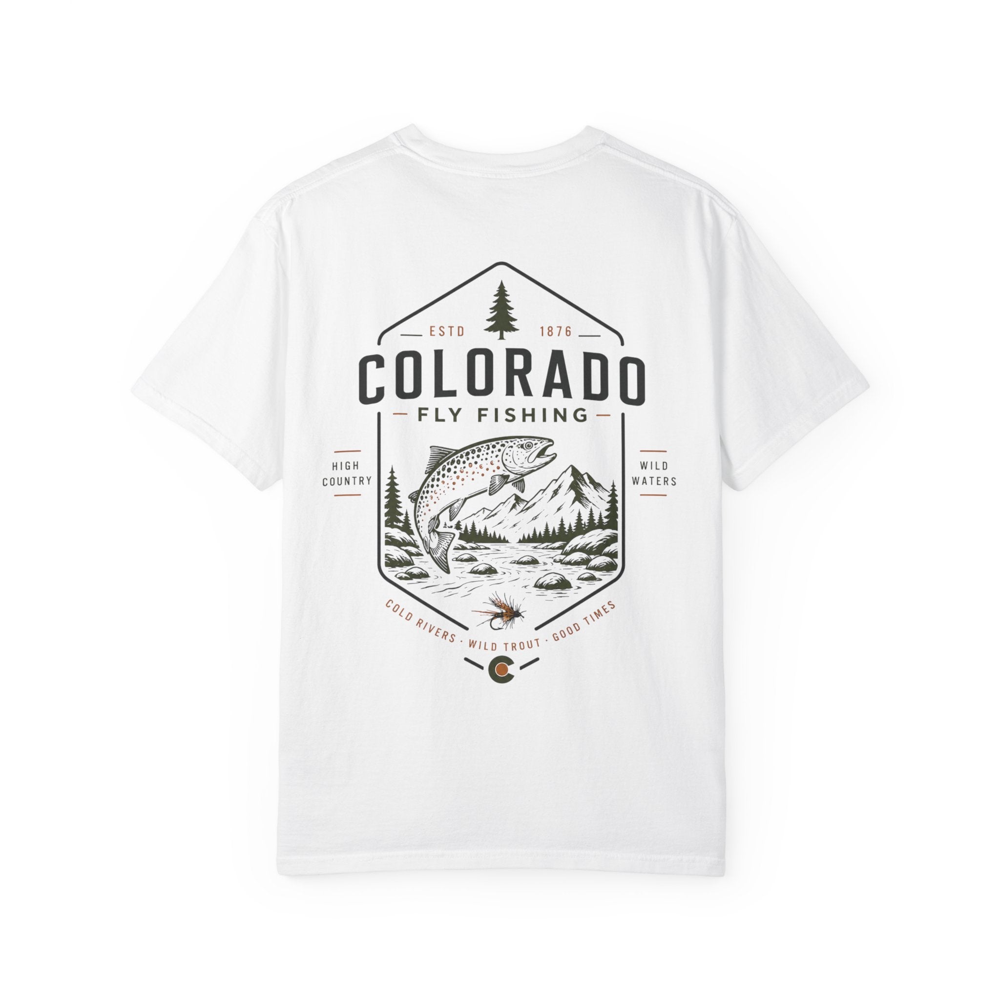 Colorado - State Fly Fishing Badge — Rugged Cotton Tee