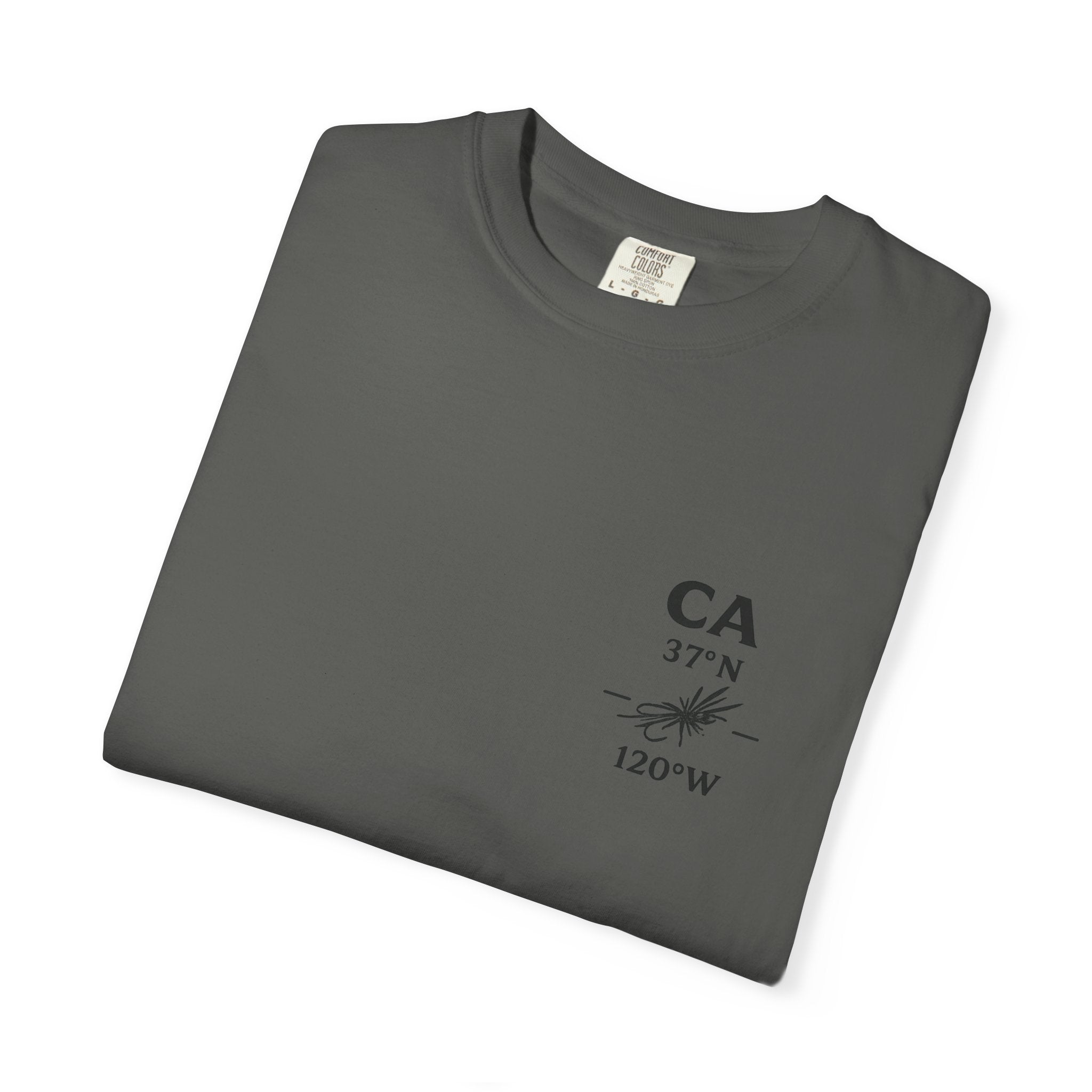 California - State Fly Fishing Badge — Rugged Cotton Tee