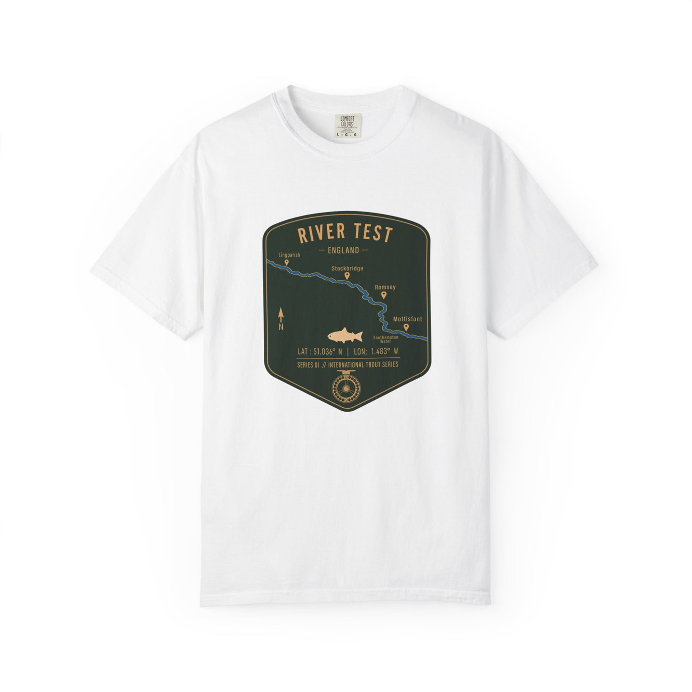 Global Series - River Test England Fishing Map | Rugged Cotton Trout Tee