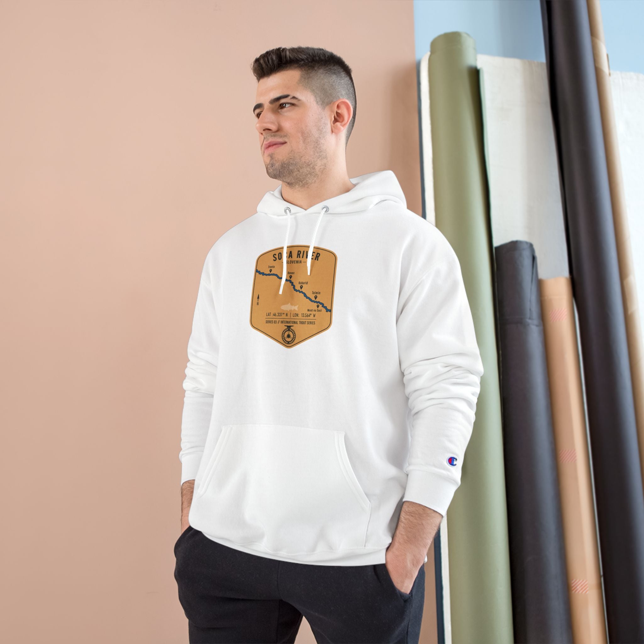 Global Series - Soca River Slovenia Patch Graphic Hoodie | Outdoor Adventure
