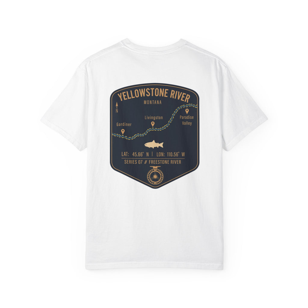 Yellowstone River Montana Fly Fishing T-Shirt - Premium Vintage Trout Map Graphic Tee for Anglers - Livingston & Paradise Valley