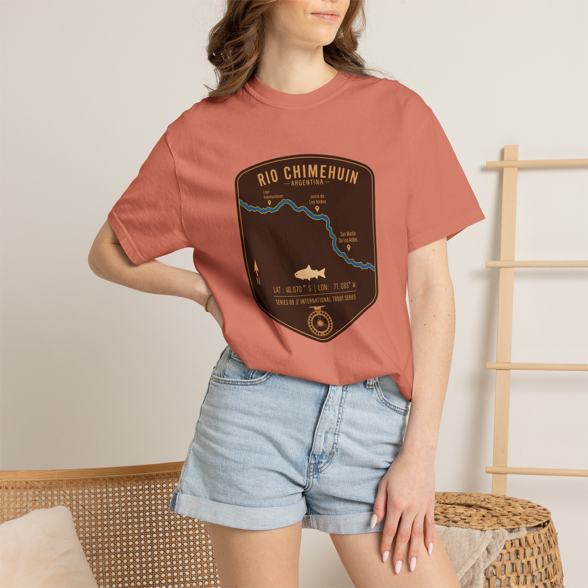 Global Series - Chimehuin River Argentina Fishing Map | Rugged Cotton Trout Tee