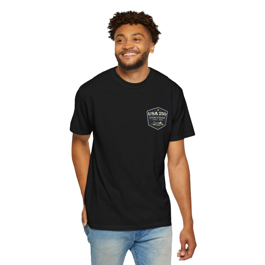 USA 250 River Heritage | Dark Back Badge Rugged Cotton Tee