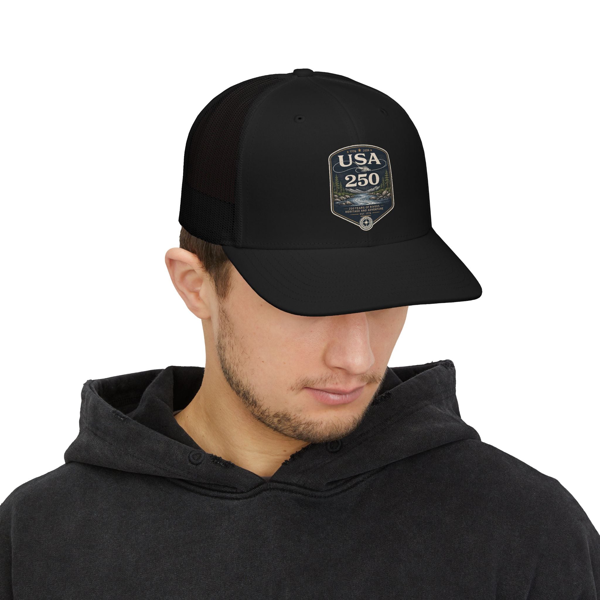 USA 250 River Heritage Trucker Hat | Dark Badge Richardson 112
