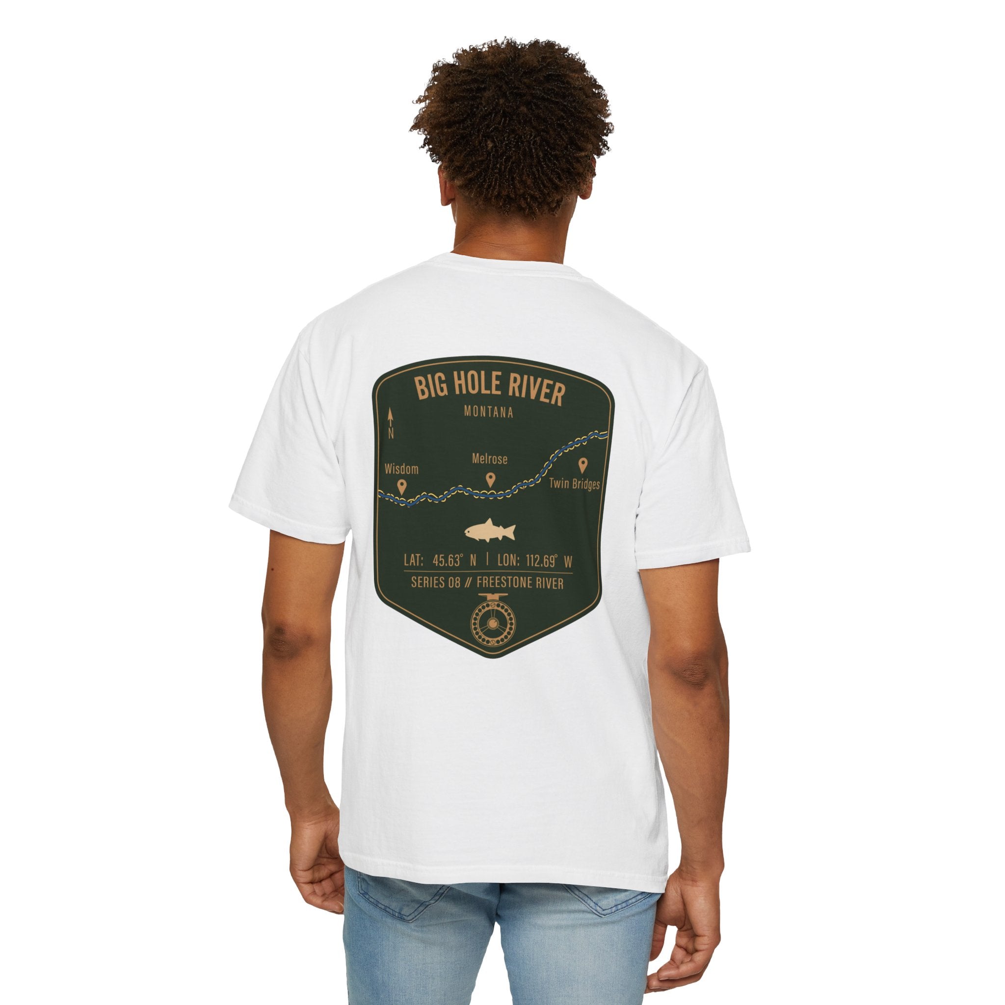 Big Hole River Montana Fly Fishing T-Shirt - Vintage Freestone River Map Tee - Premium Angler Gift