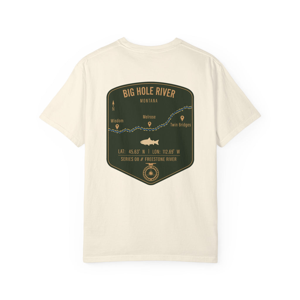 Big Hole River Montana Fly Fishing T-Shirt - Vintage Freestone River Map Tee - Premium Angler Gift