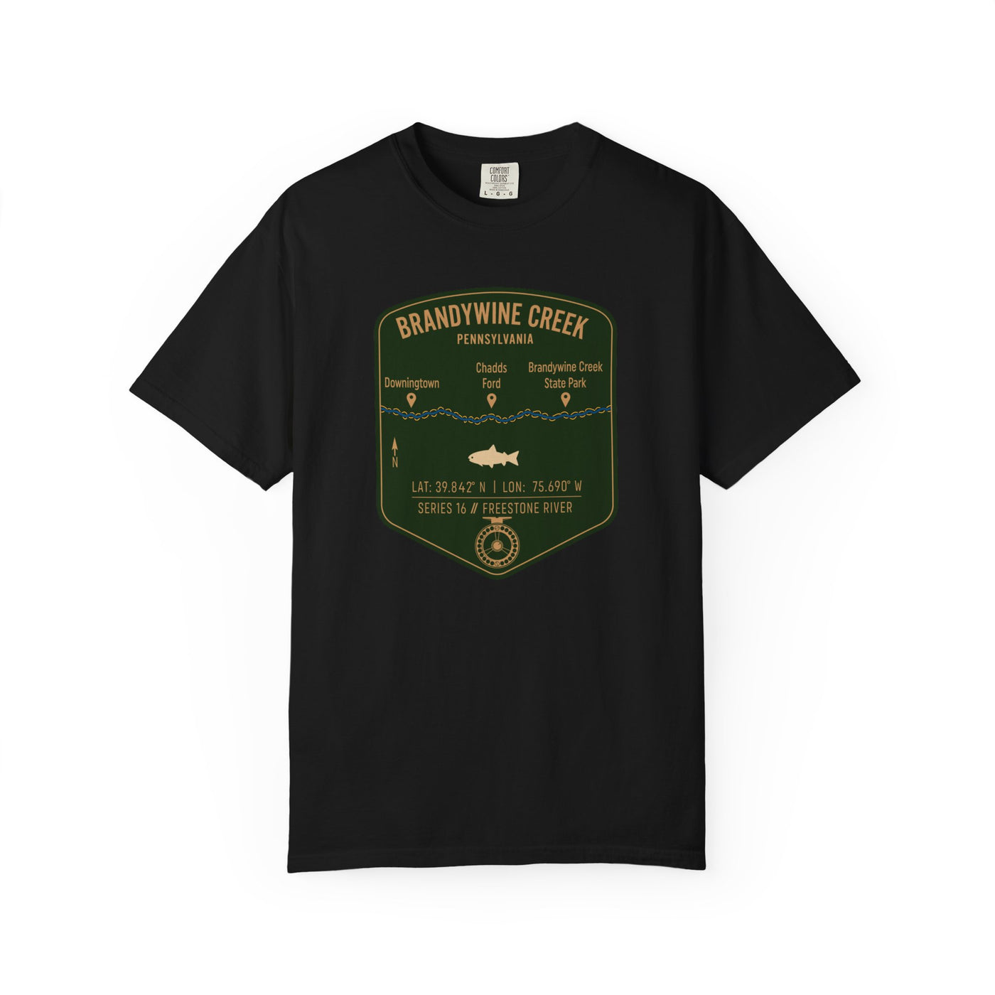 Brandywine Creek Fishing Map | Rugged Cotton Trout Tee