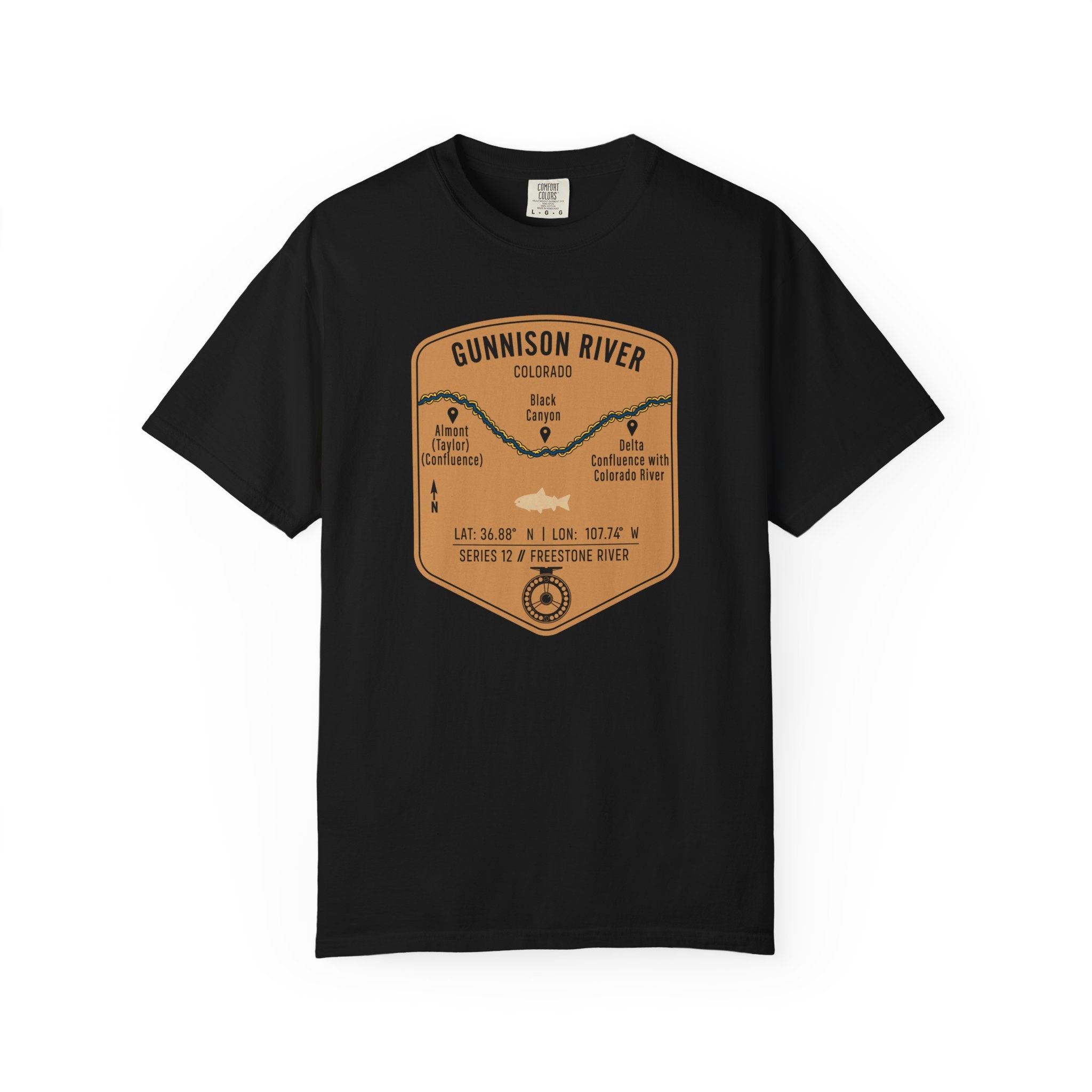 Gunnison River Fishing Map | Rugged Cotton Trout Tee
