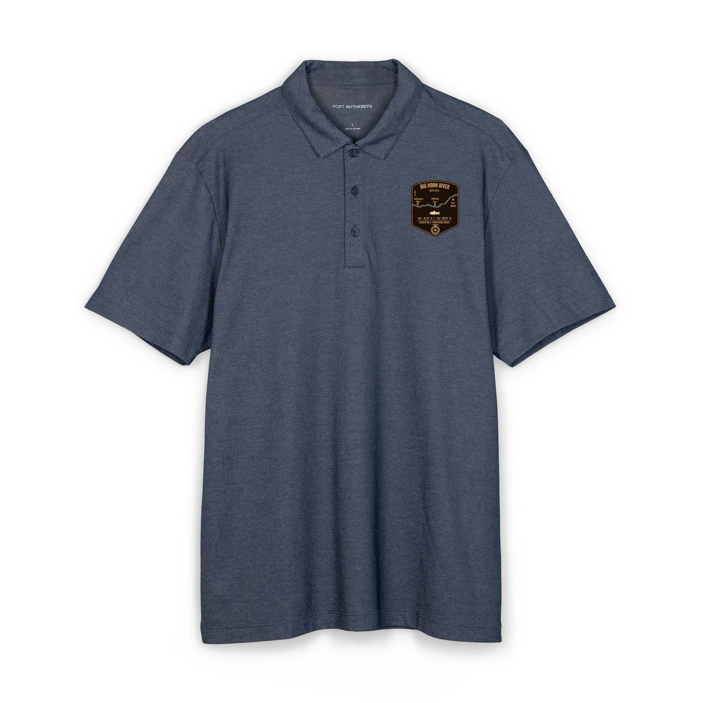 Big Horn River Fishing Map Polo | Port Authority® Fine Pique Blend