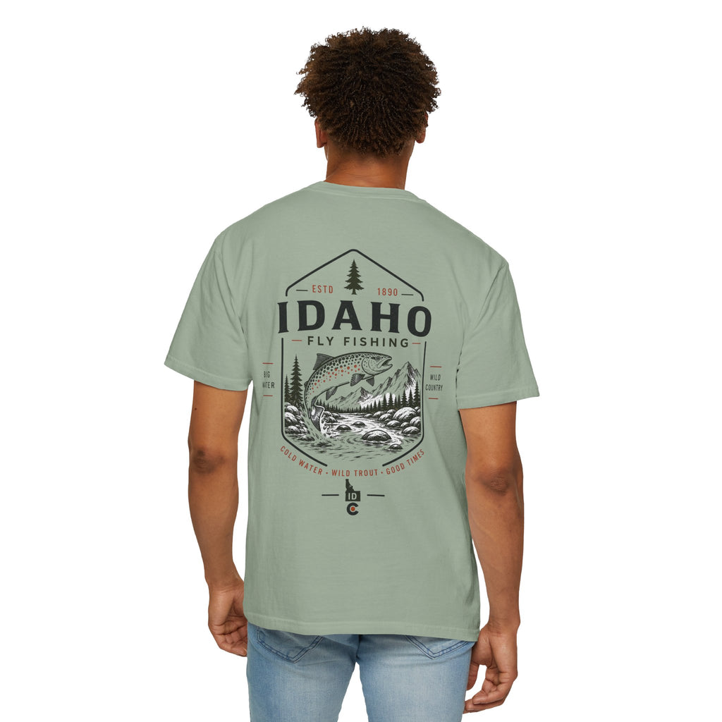Idaho - State Fly Fishing Badge — Rugged Cotton Tee