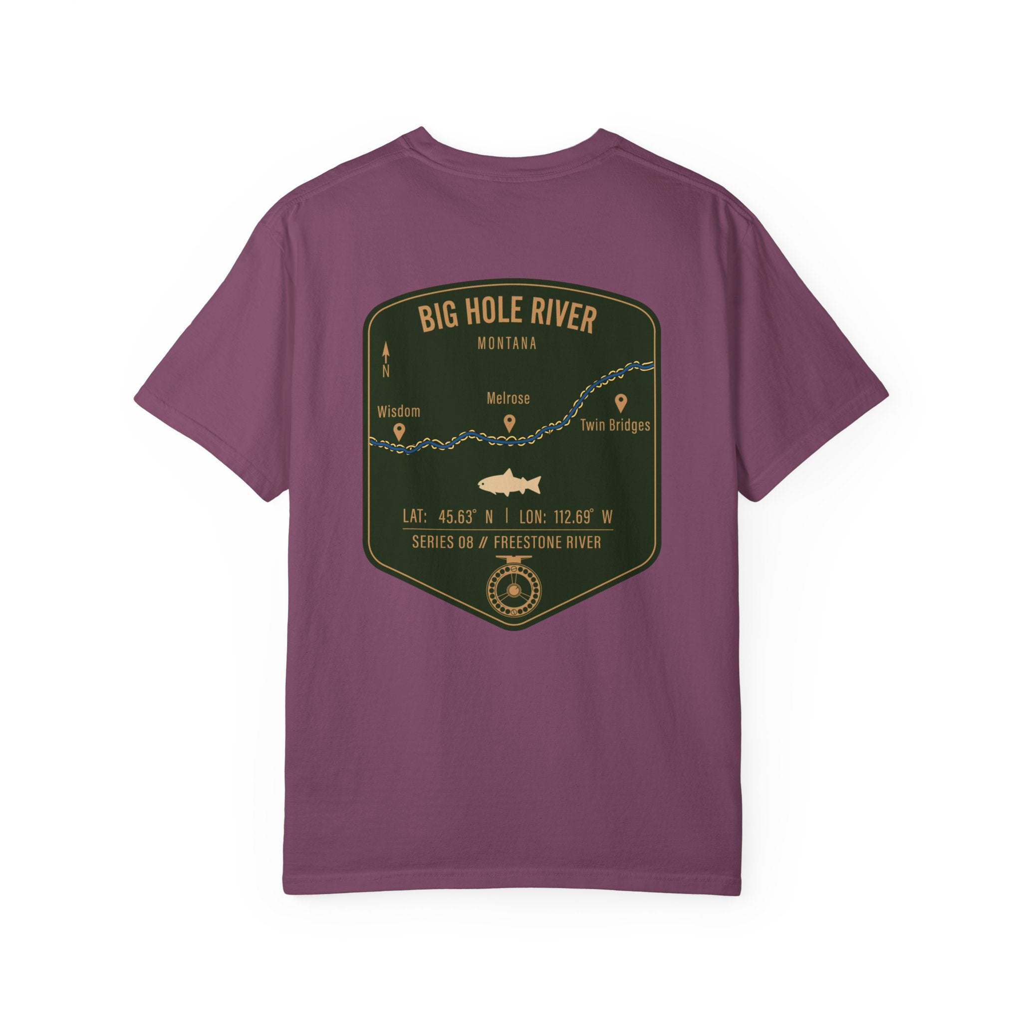 Big Hole River Montana Fly Fishing T-Shirt - Vintage Freestone River Map Tee - Premium Angler Gift