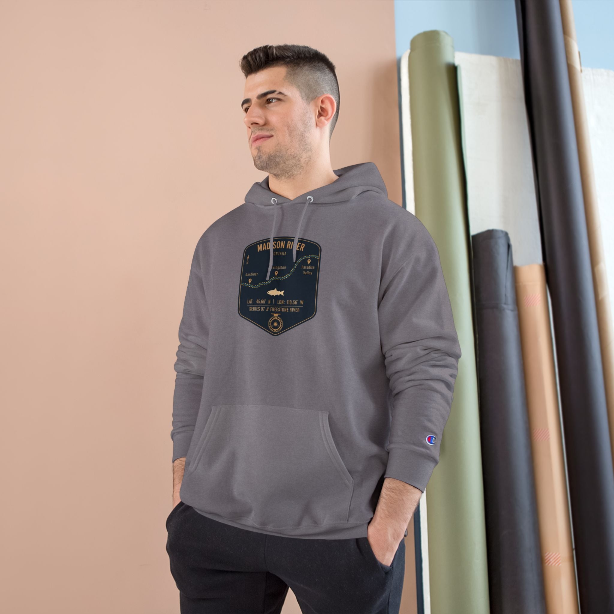 Madison River Patch Graphic Hoodie | Outdoor Adventure