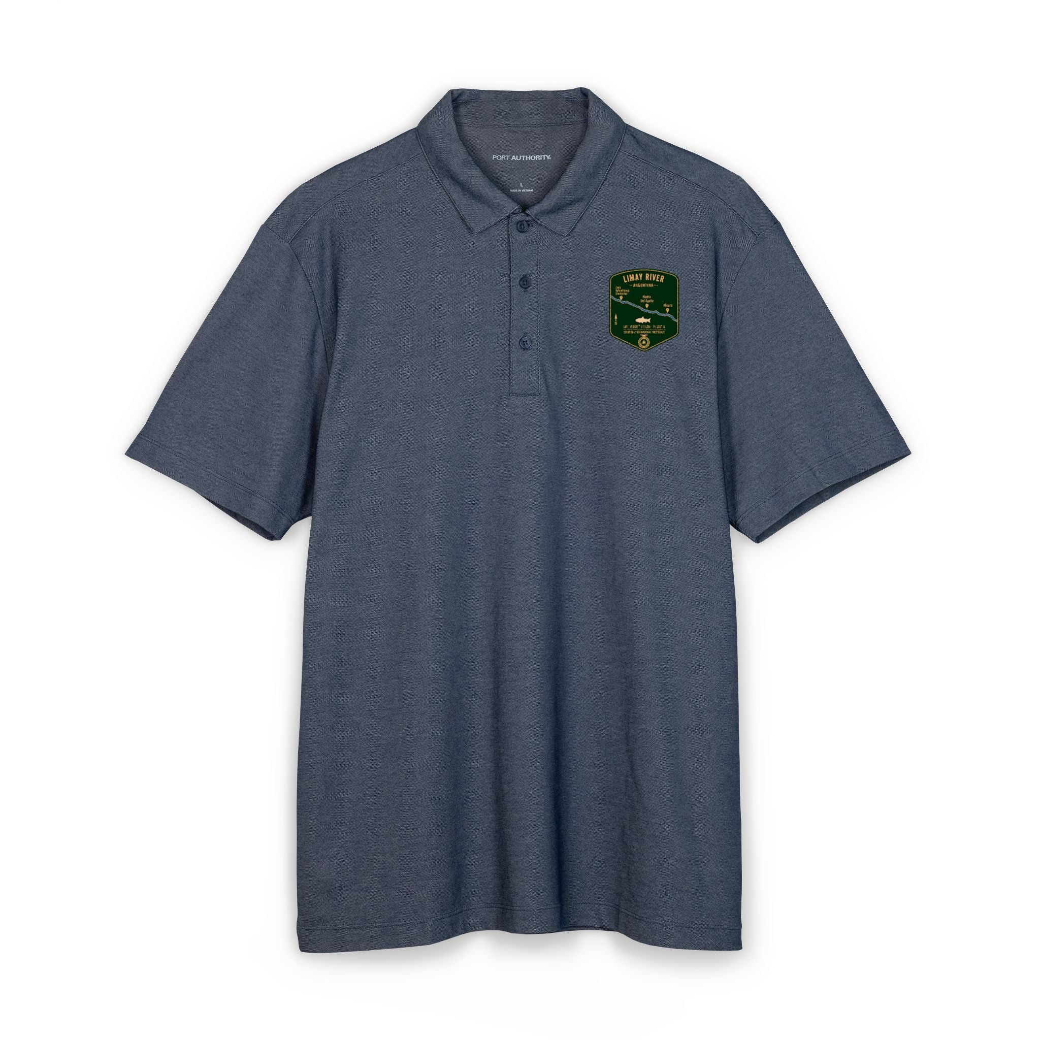 Global Series - Limay River Fishing Map Polo | Port Authority® Fine Pique Blend