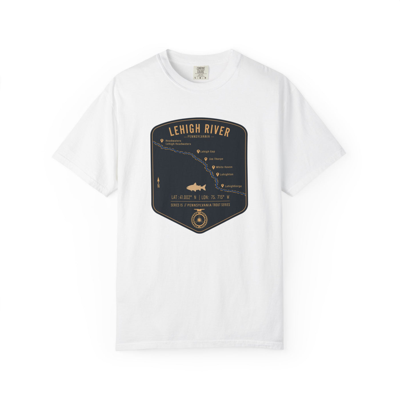 Lehigh River PA Fishing Map | Rugged Cotton Trout Tee