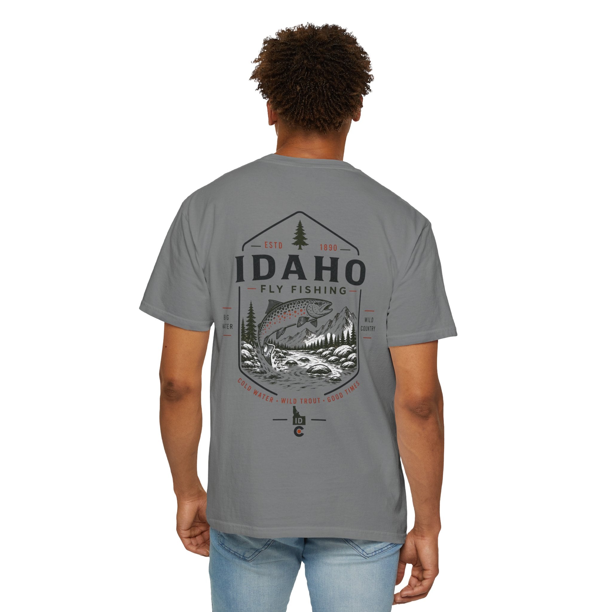 Idaho - State Fly Fishing Badge — Rugged Cotton Tee