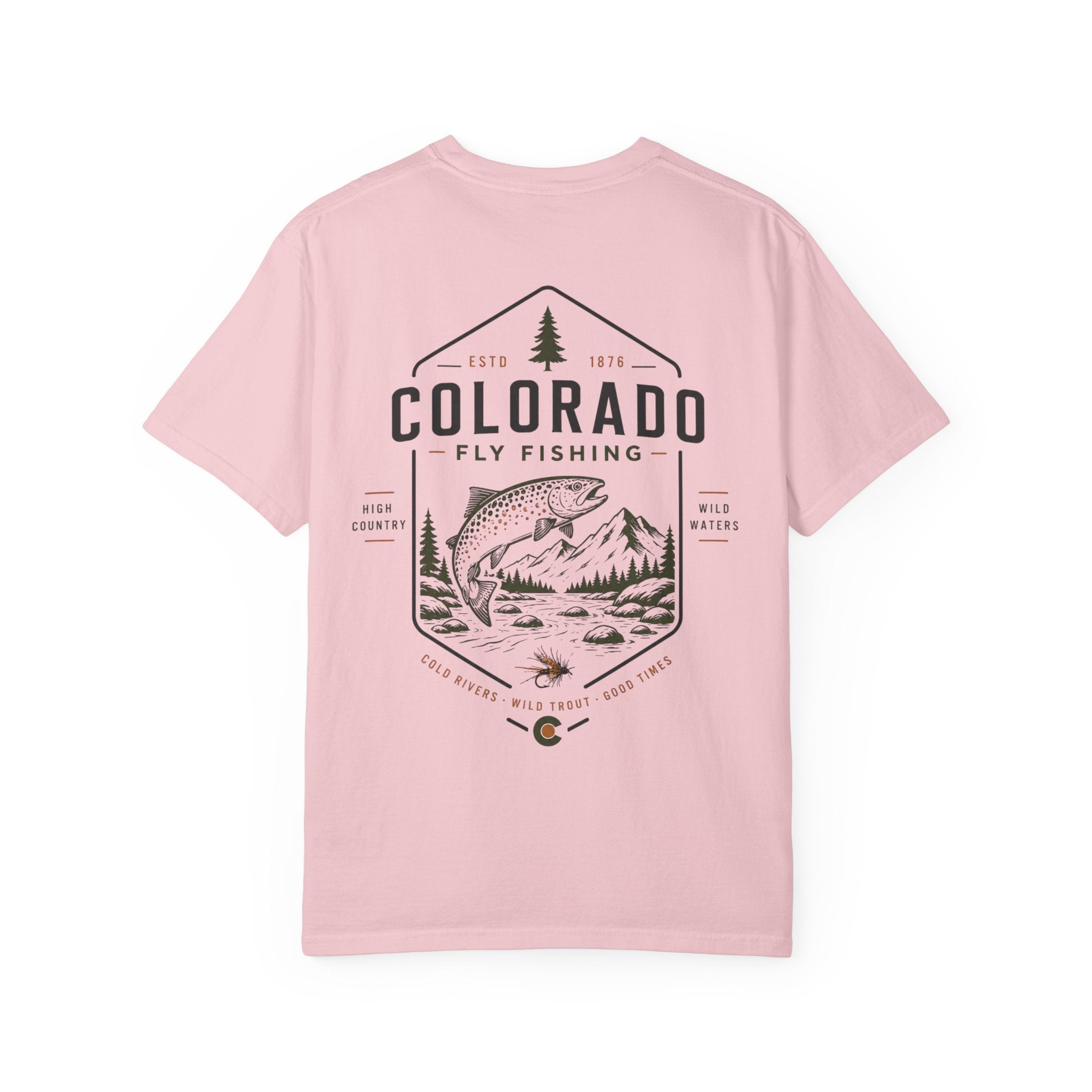Colorado - State Fly Fishing Badge — Rugged Cotton Tee