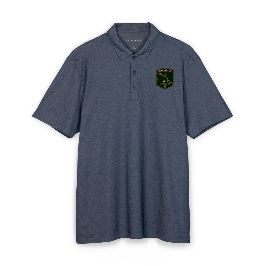 Bowman Creek Fishing Map Polo | Port Authority® Fine Pique Blend