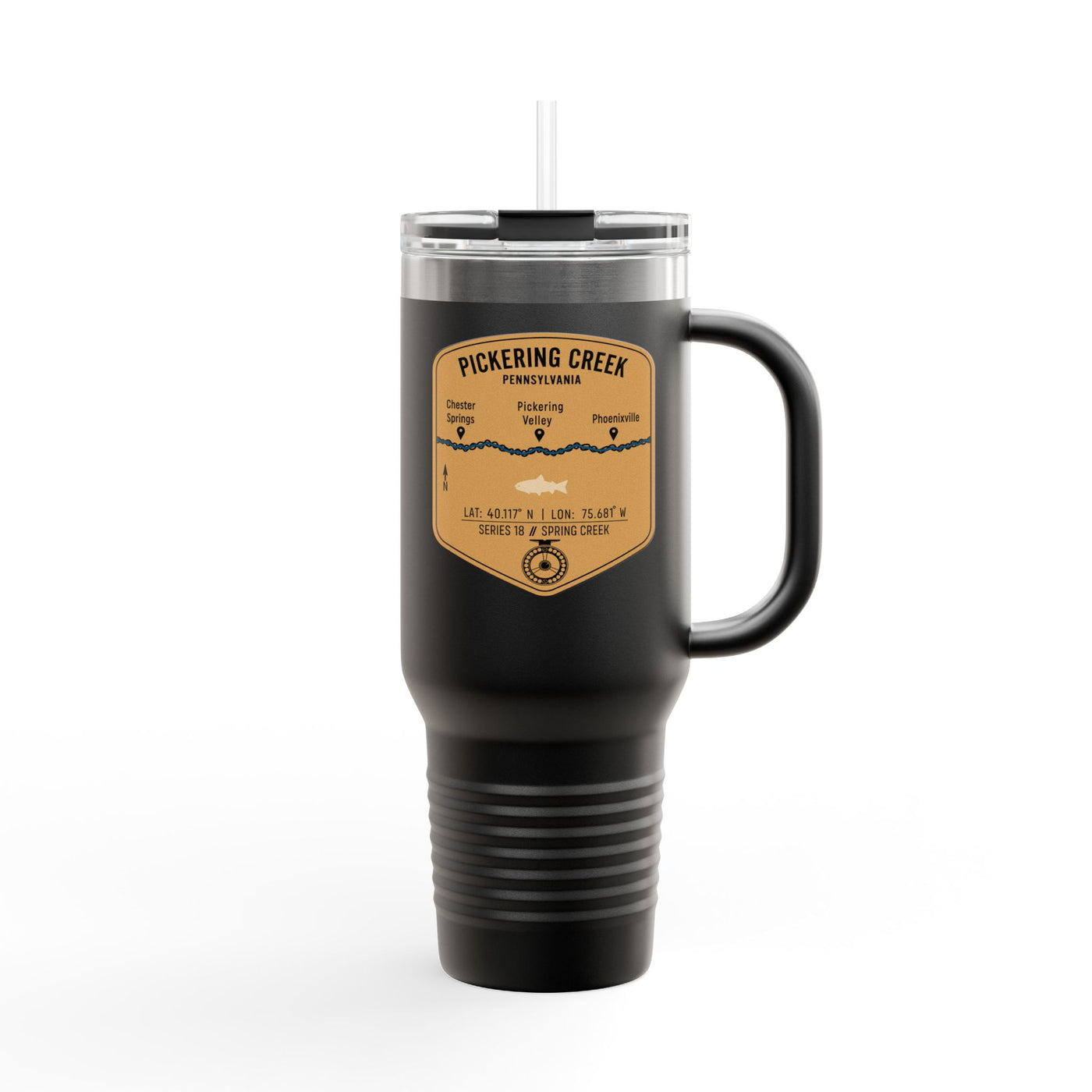 Pickering Creek Fishing Badge Travel Mug | 40oz Insulated Tumbler