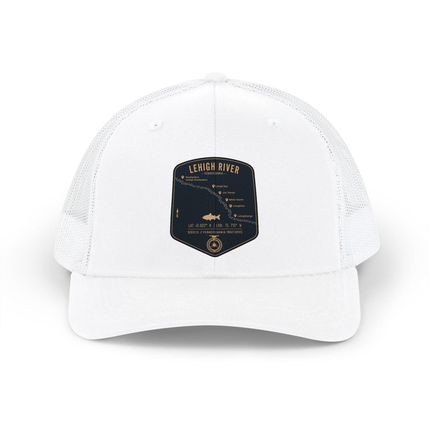 Lehigh River PA patch Fishing Map Trucker Hat | Richardson 112