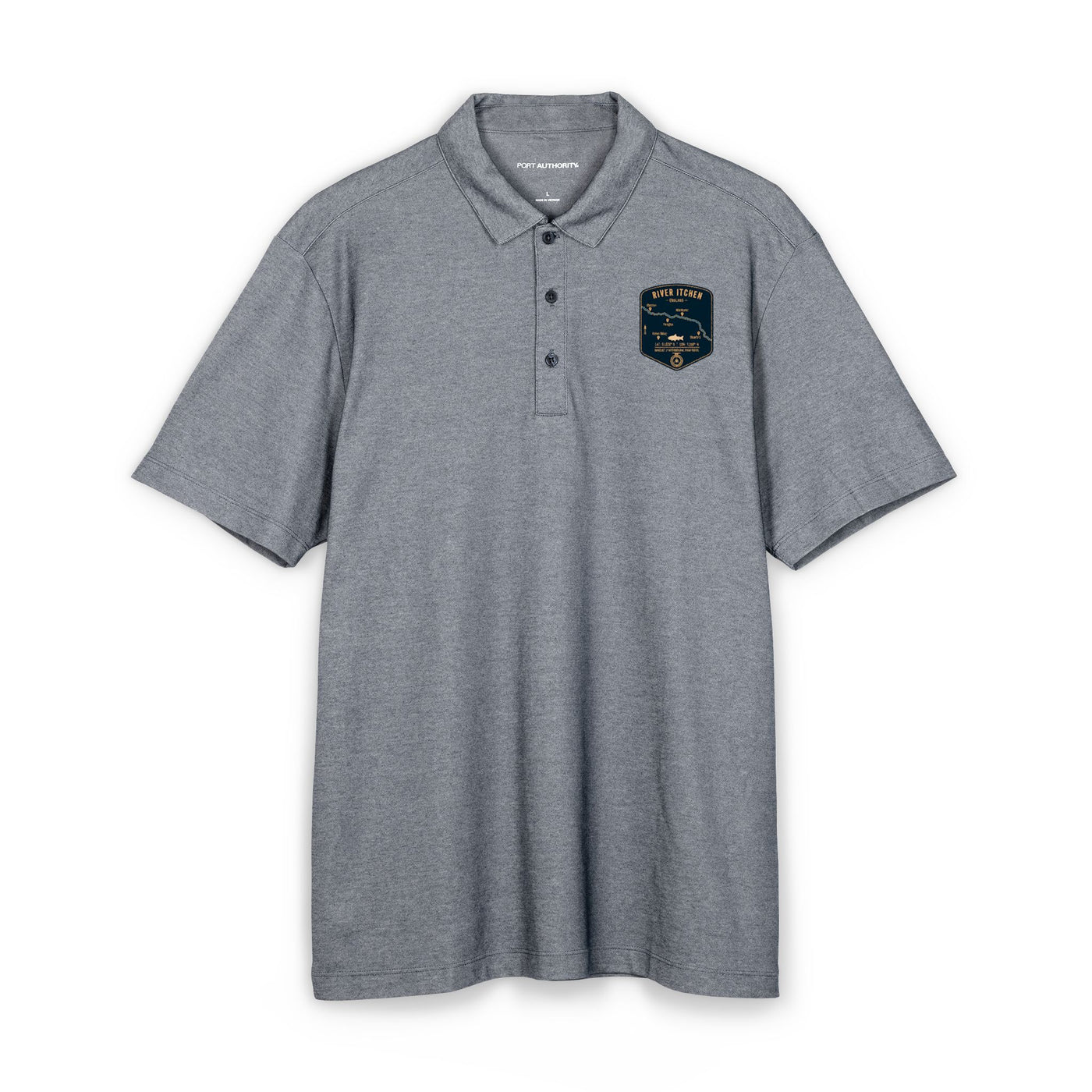 Global Series - River Itchen Fishing Map Polo | Port Authority® Fine Pique Blend