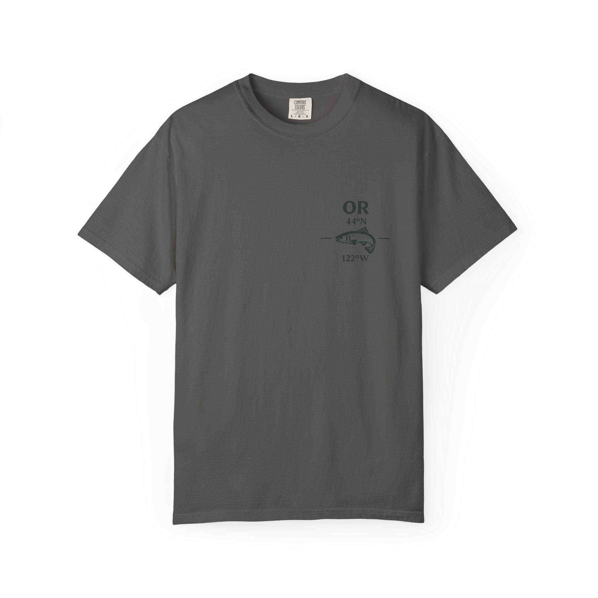 Deschutes River Oregon Fly Fishing T-Shirt - Vintage Trout Angler Map Tee - Warm Springs & Trout Creek Adventure Apparel