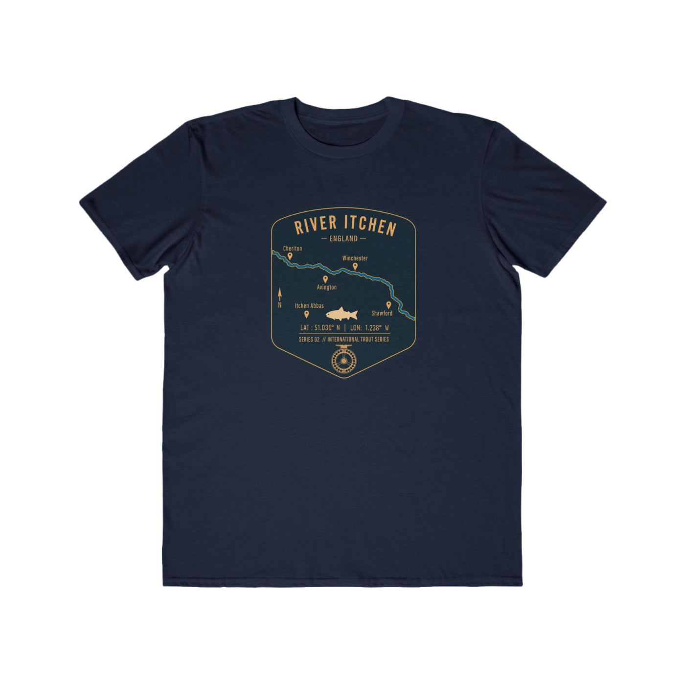 Global Series - River Itchen England Fishing Map | Lightweight Cotton Trout Tee