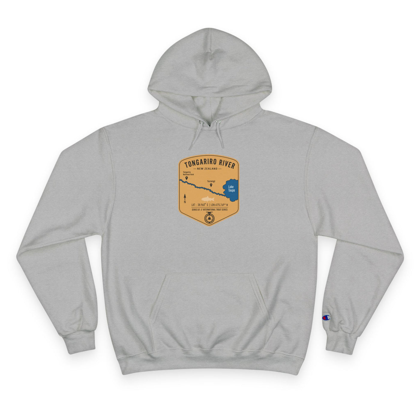 Global Series - Tongariro River New Zealand Patch Graphic Hoodie | Outdoor Adventure