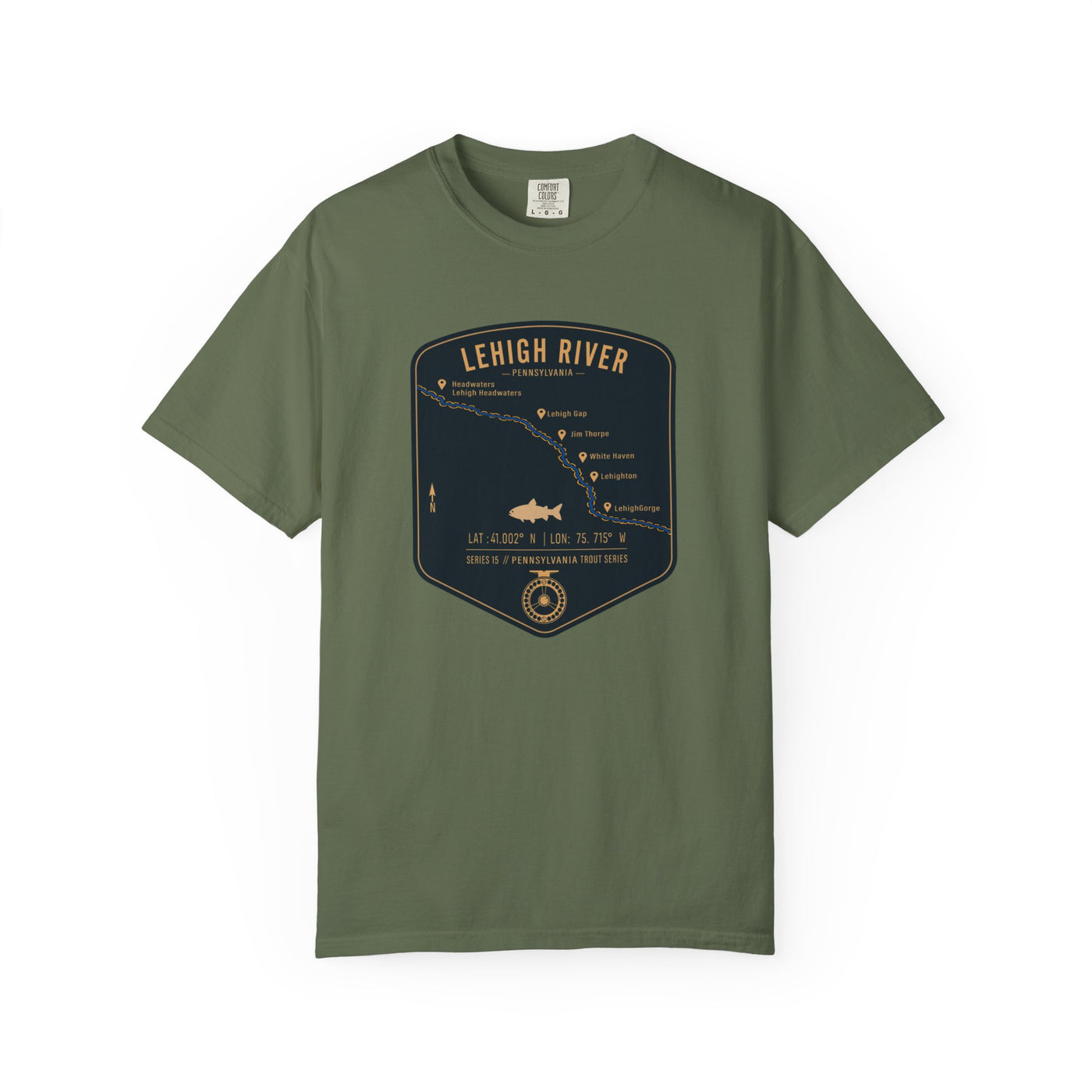 Lehigh River PA Fishing Map | Rugged Cotton Trout Tee