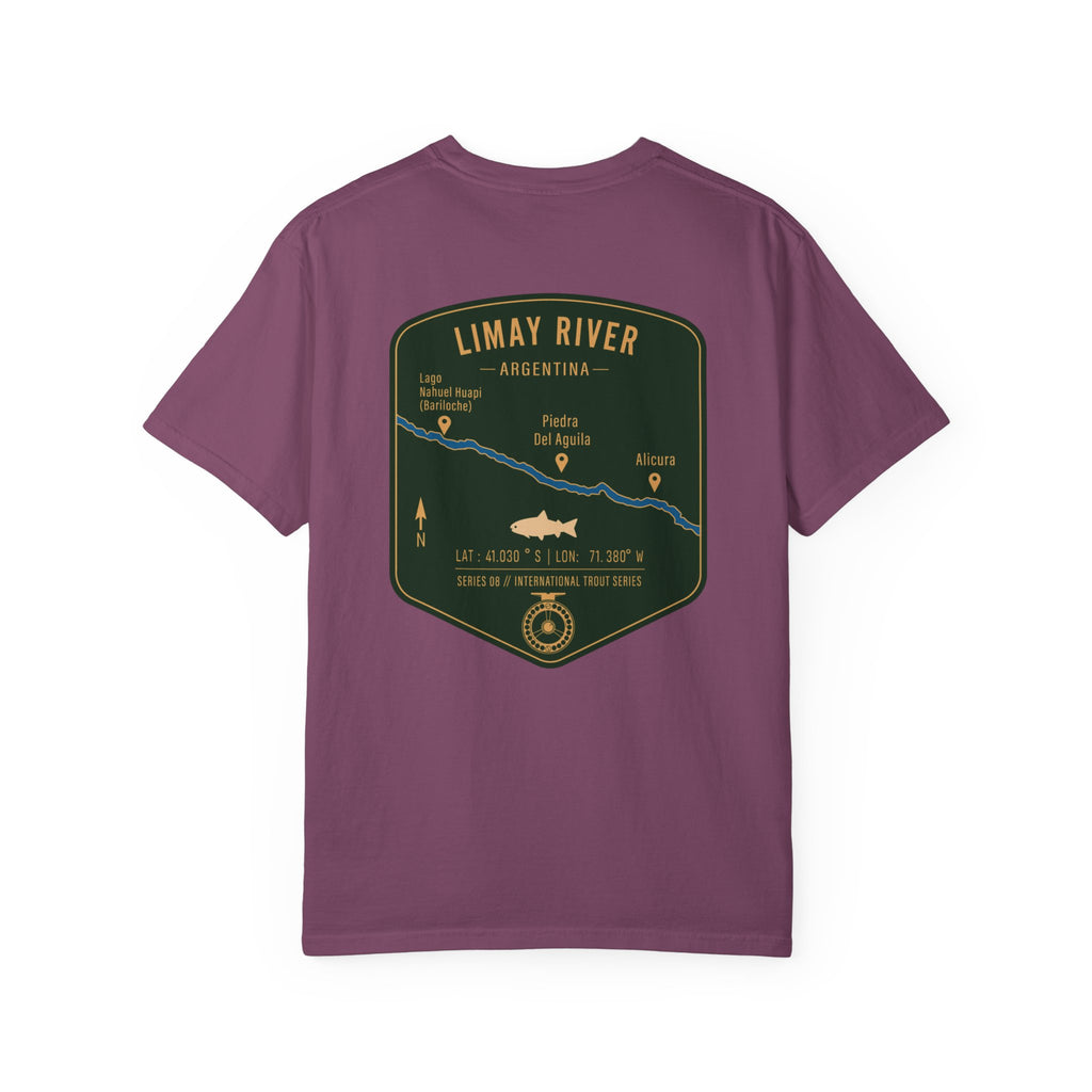 Limay River Argentina Fly Fishing T-Shirt - Patagonia Trout Series Vintage Graphic Tee - Premium Gift for Anglers and Adventure Travelers