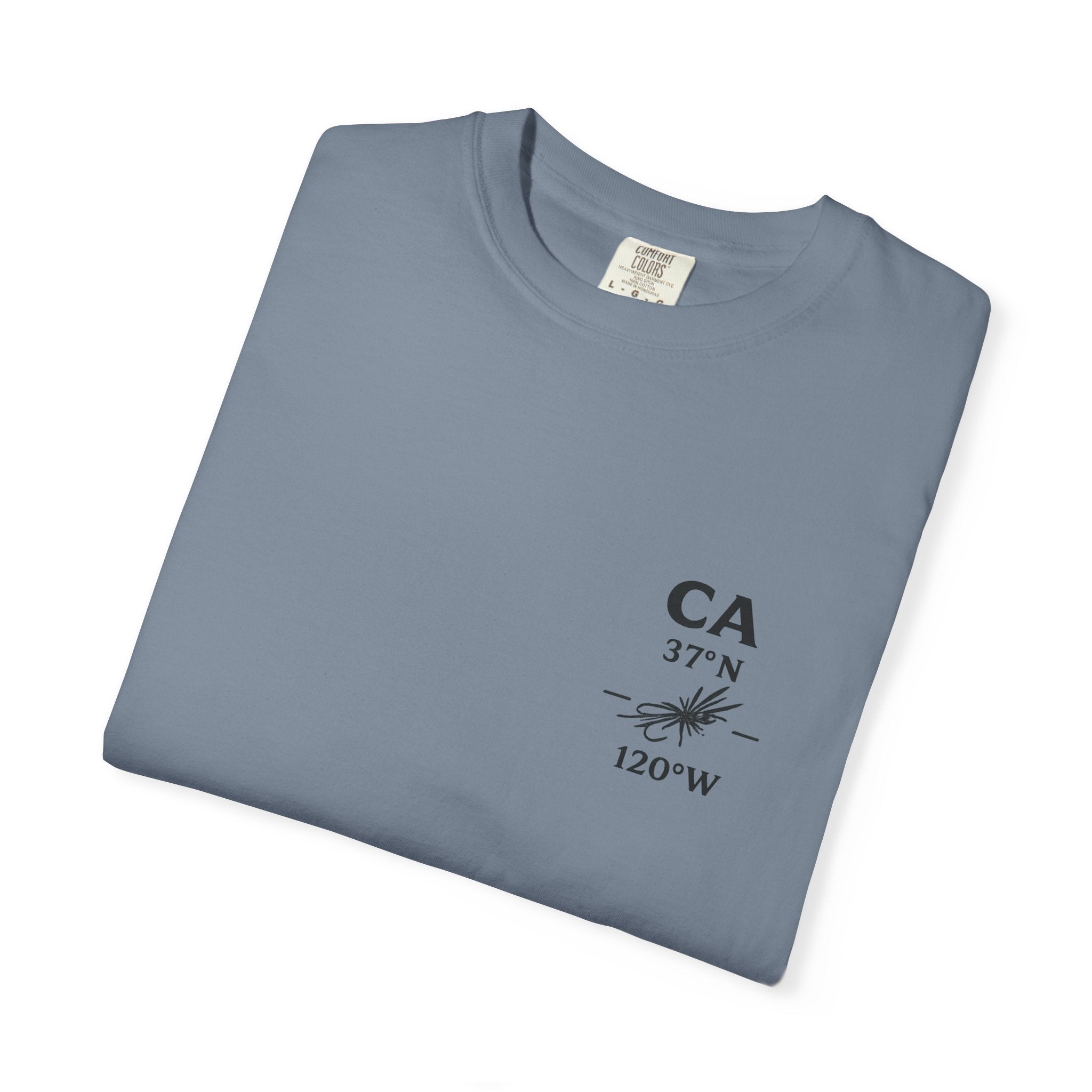 California - State Fly Fishing Badge — Rugged Cotton Tee