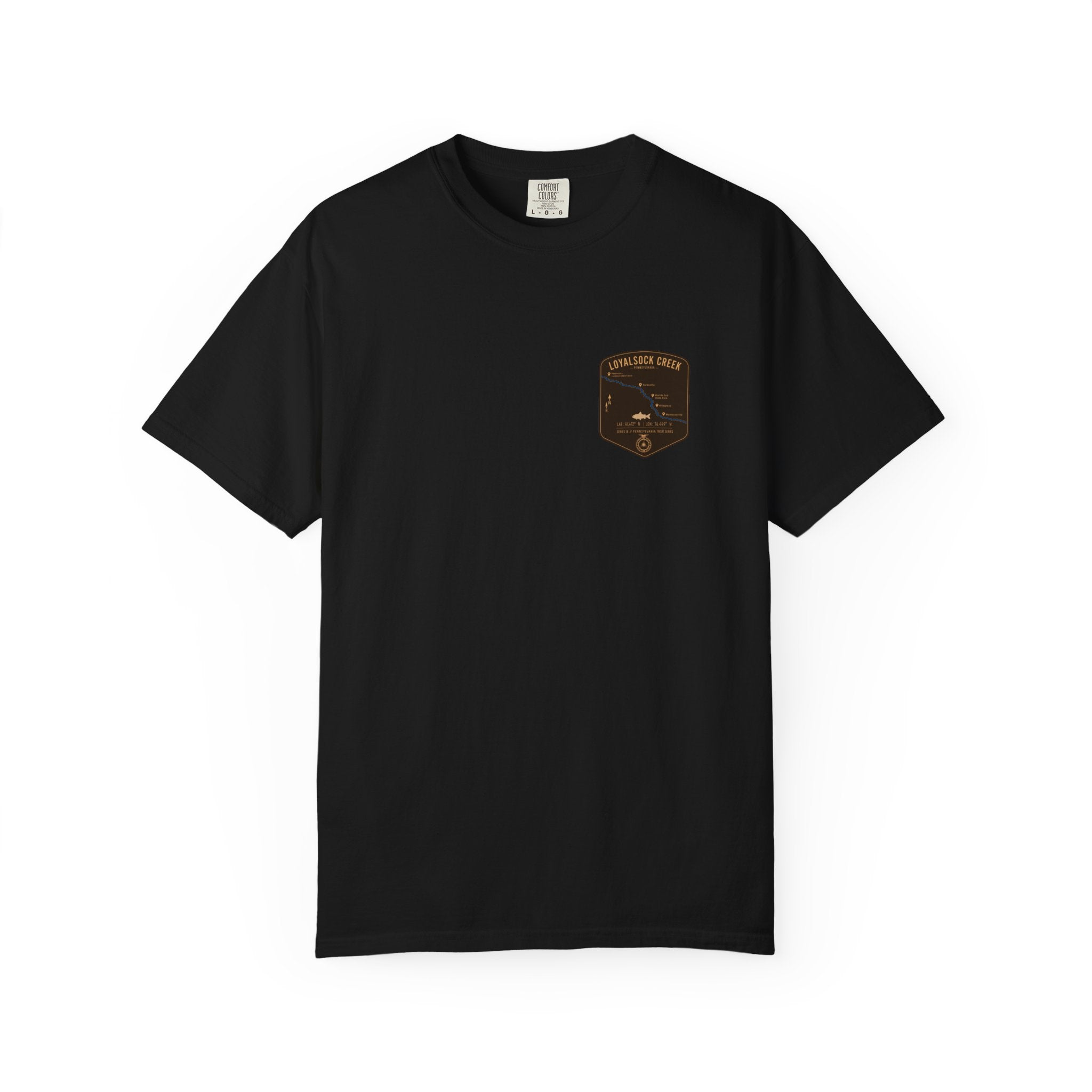 Loyalsock Creek Fishing Map Pocket-Size Patch — Rugged Cotton Tee