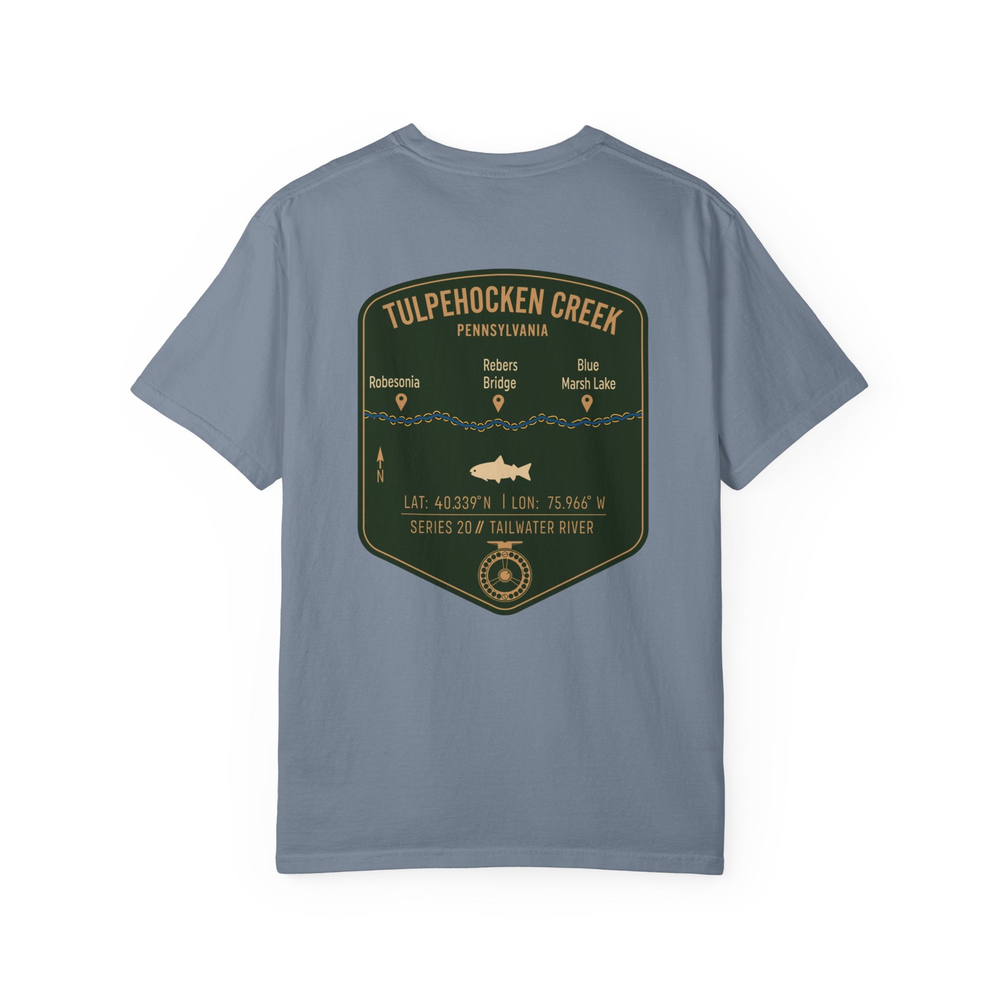 Tulpehocken Creek Pennsylvania Fly Fishing T-Shirt - Vintage Tailwater Trout Angler Tee - Blue Marsh Lake & Rebers Bridge Gift
