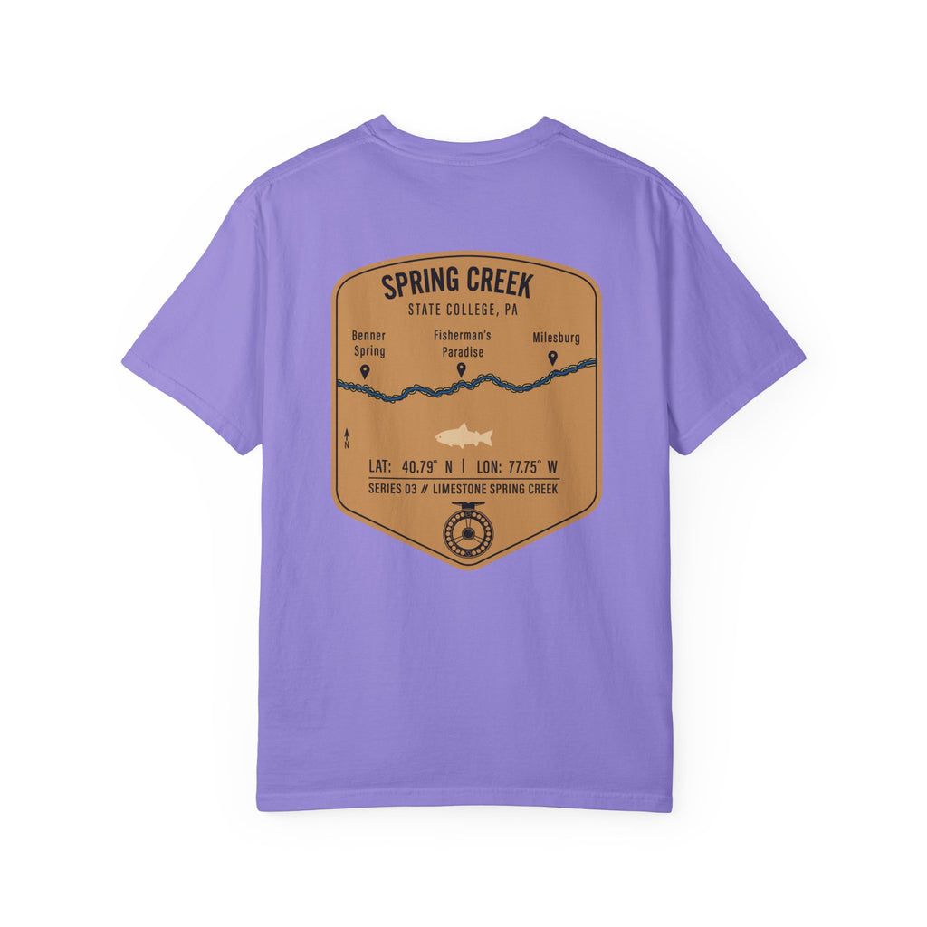 Spring Creek State College PA Fly Fishing T-Shirt - Fisherman's Paradise Trout Map Tee - Premium Pennsylvania Outdoor Apparel