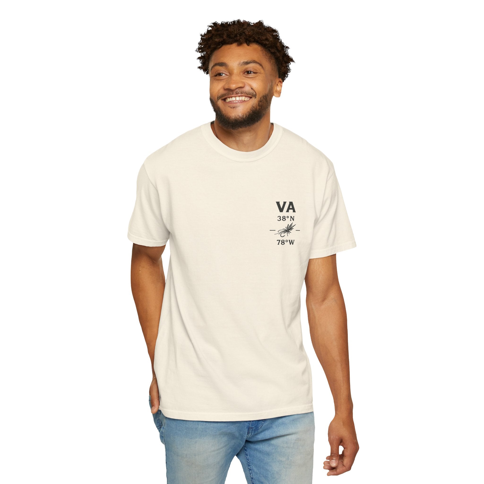 Virginia - State Fly Fishing Badge — Rugged Cotton Tee