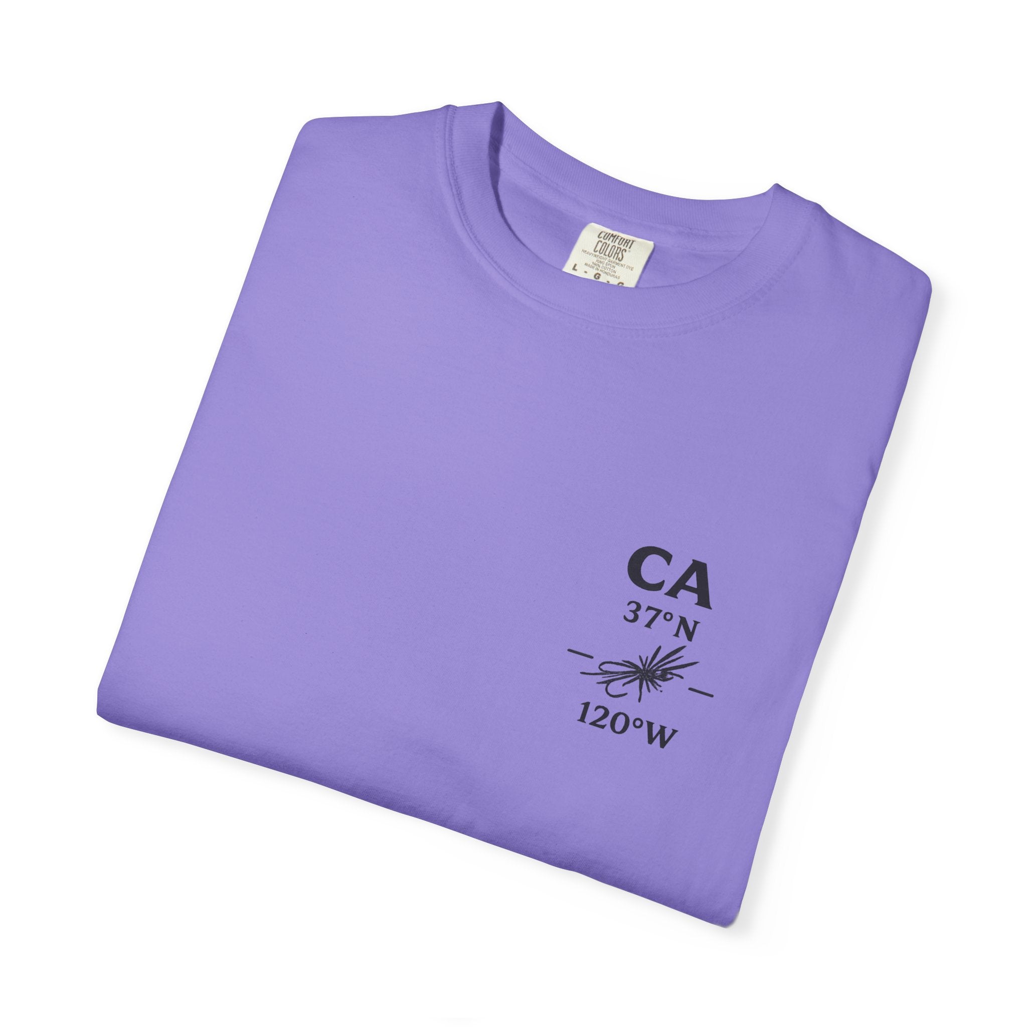 California - State Fly Fishing Badge — Rugged Cotton Tee